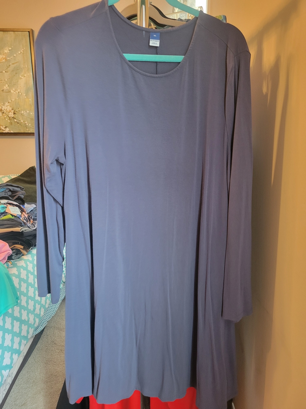 Old Navy Slate Blue Long Sleeve A-Line Dress